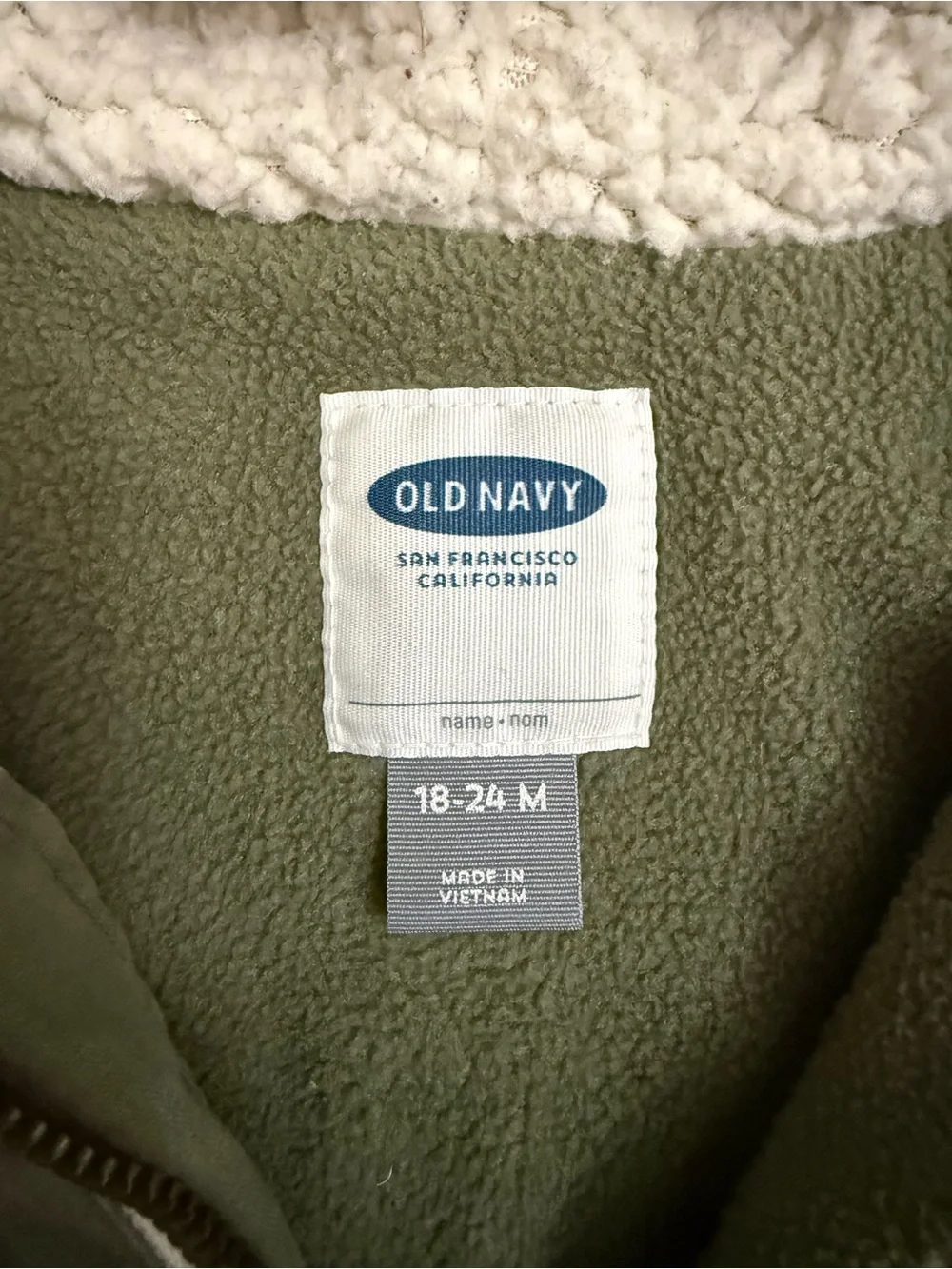Old Navy Toddler Olive Green Jacket | 18-24 months